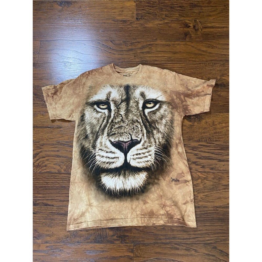 The Mountain Lion Face Graphic T-Shirt Men Medium Brown Tie Dye Jeremy Paul 2011